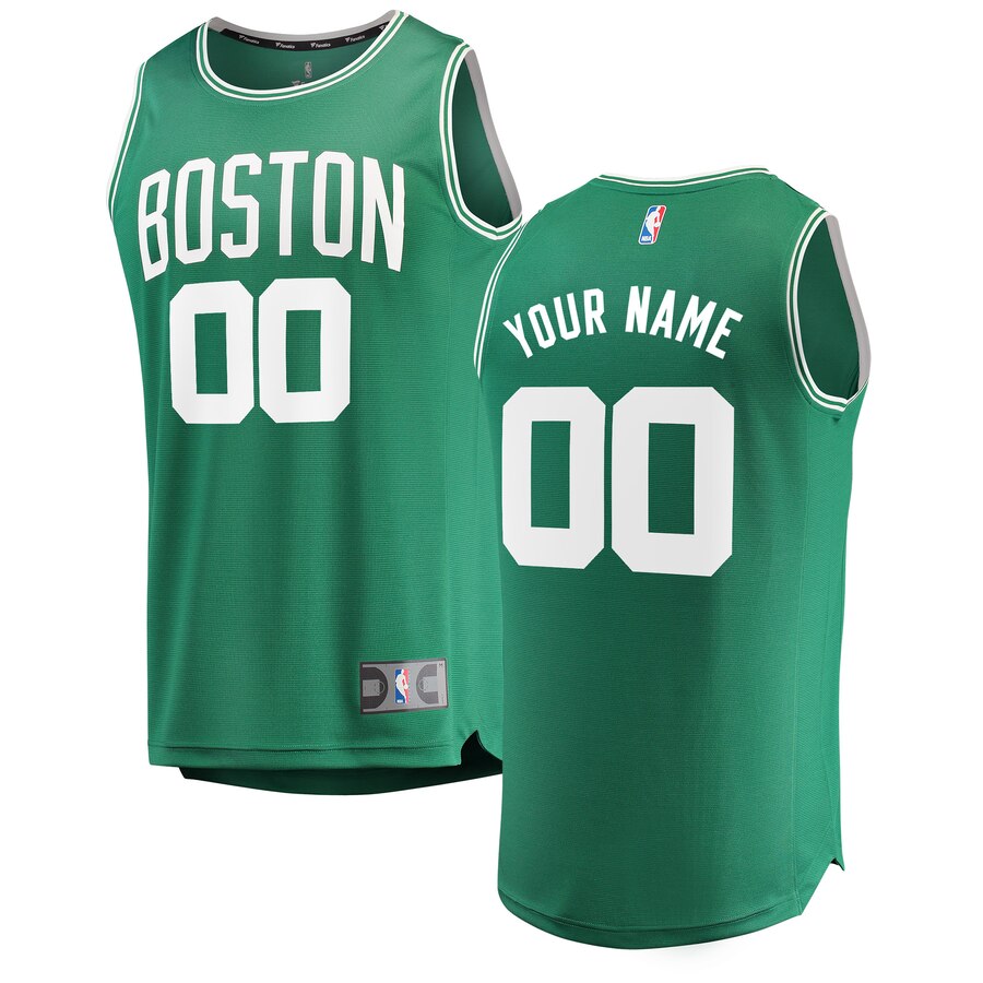 Men's Boston Celtics Custom #00 Fast Break Fanatics Branded Kelly Green Replica Icon Edition Jersey 2401GQIC
